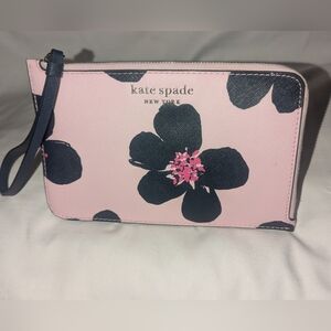Kate Spade Cameron Grand Flora Pink and Black Wristlet